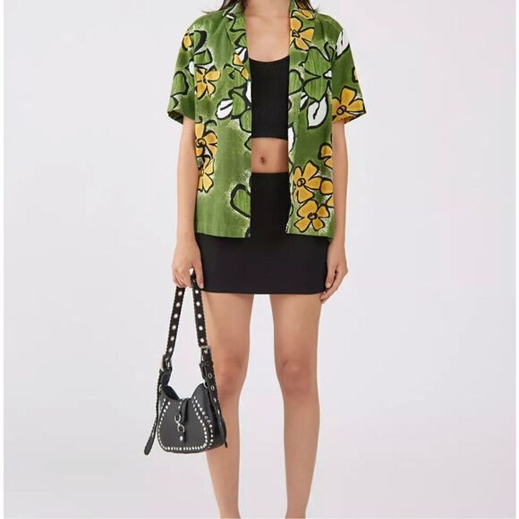 Urban outfitters Dylan Linen Souvenir Button-Down Shirt-NWT- Women Small - Picture 7 of 7